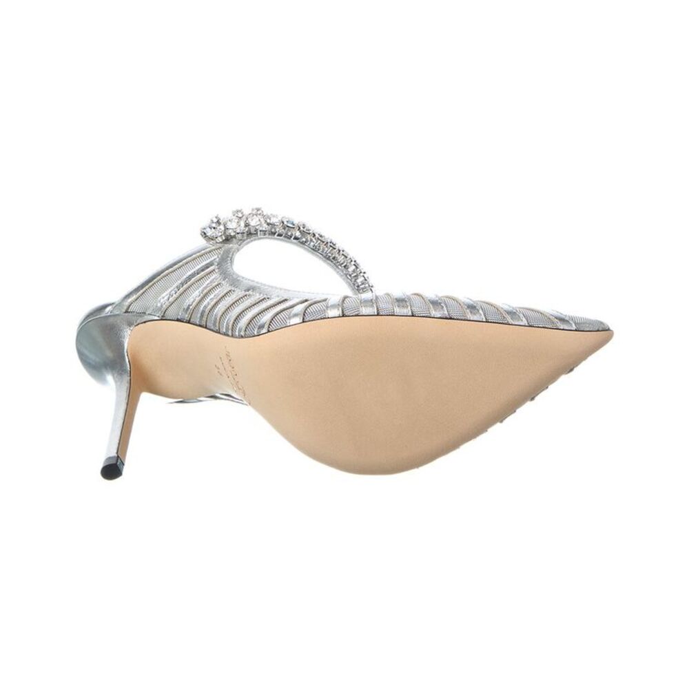 Jimmy Choo Bing 100 Mesh & Leather Mule, Silver - Picture 4 of 5